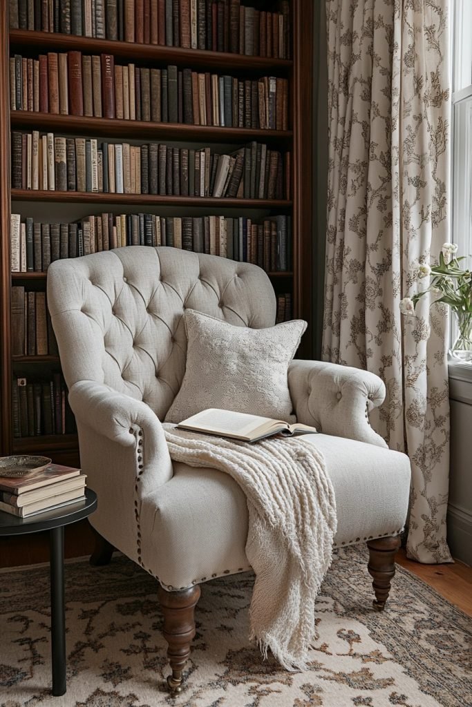 Contemporary Victorian Reading Nook