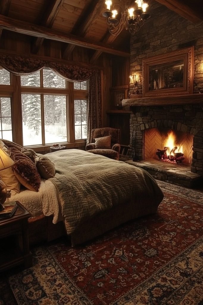 Cozy Rustic Winter Bedroom
