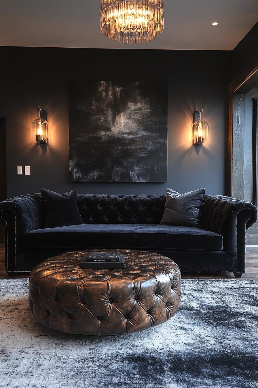 29 Black Couch Living Room Ideas To Make A Statement With Dark ...