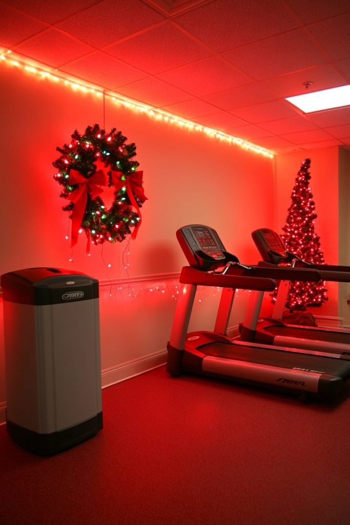 Festive Flair in the Fitness Room
