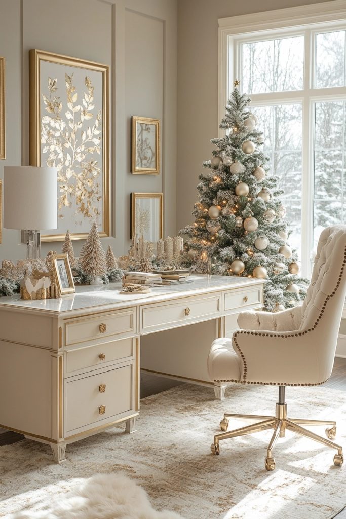 Gold and Silver Themed Office
