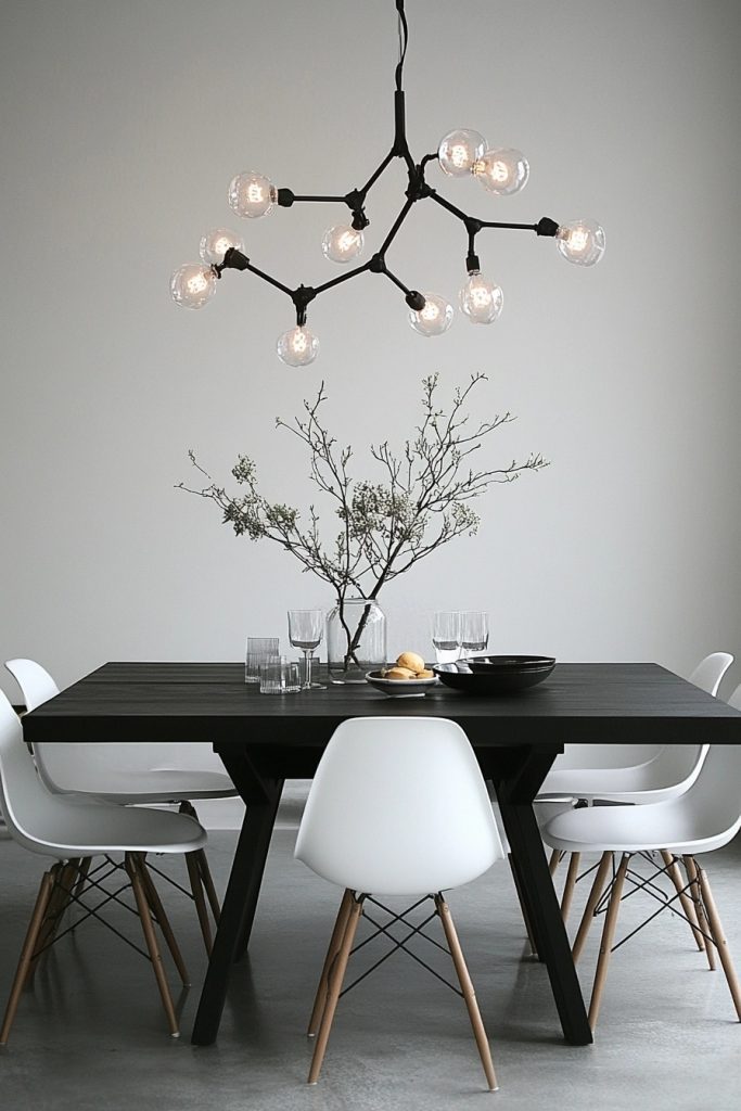 High-Contrast Scandinavian Dining Space