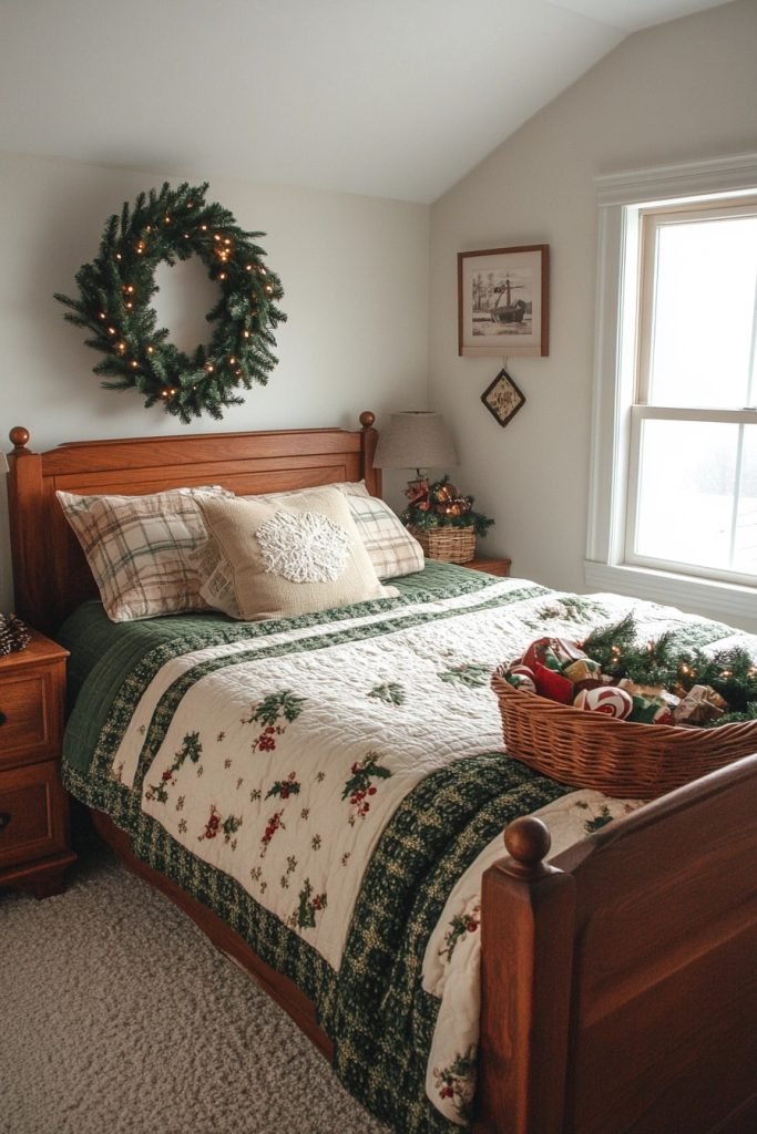 Joyful Christmas Decor in the Guest Room