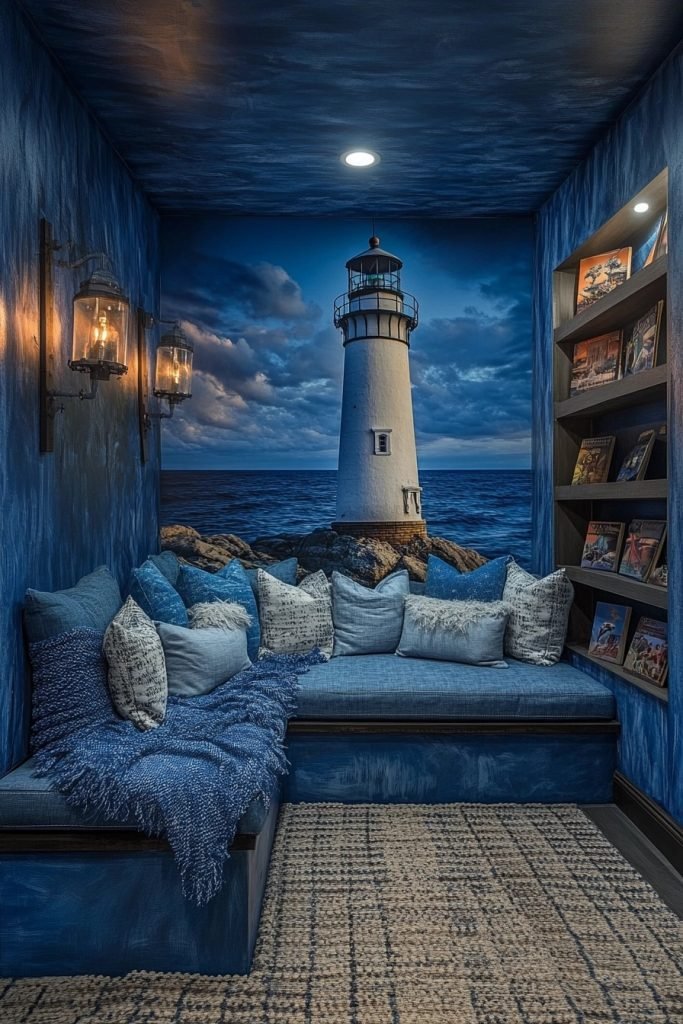 Lighthouse Themed Media Room