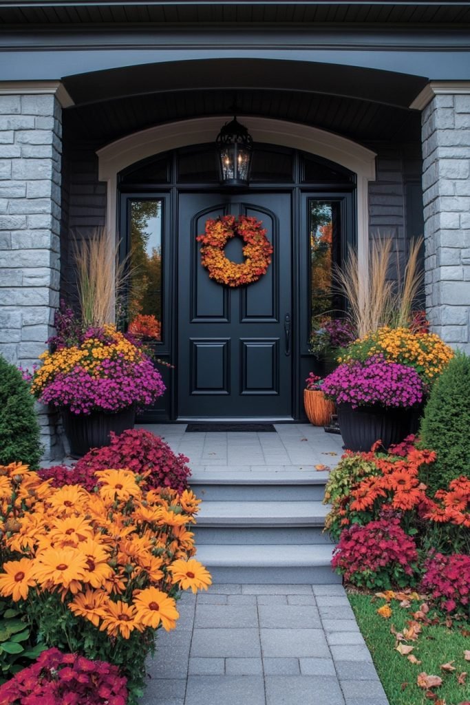 Lush Mums and Marigolds