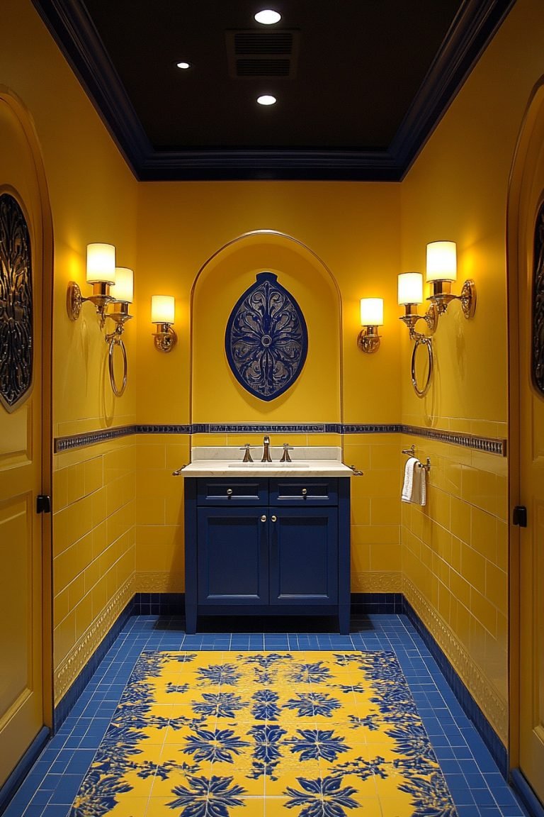 29 Yellow And Blue Bathroom Ideas For A Lively And Elegant Look ...