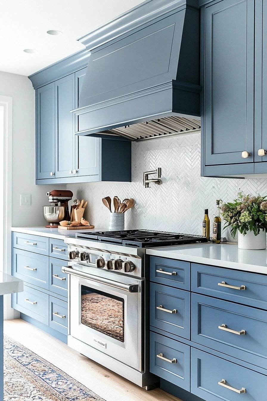 19 Powder Blue Kitchen Cabinets For A Fresh And Airy Kitchen Design ...