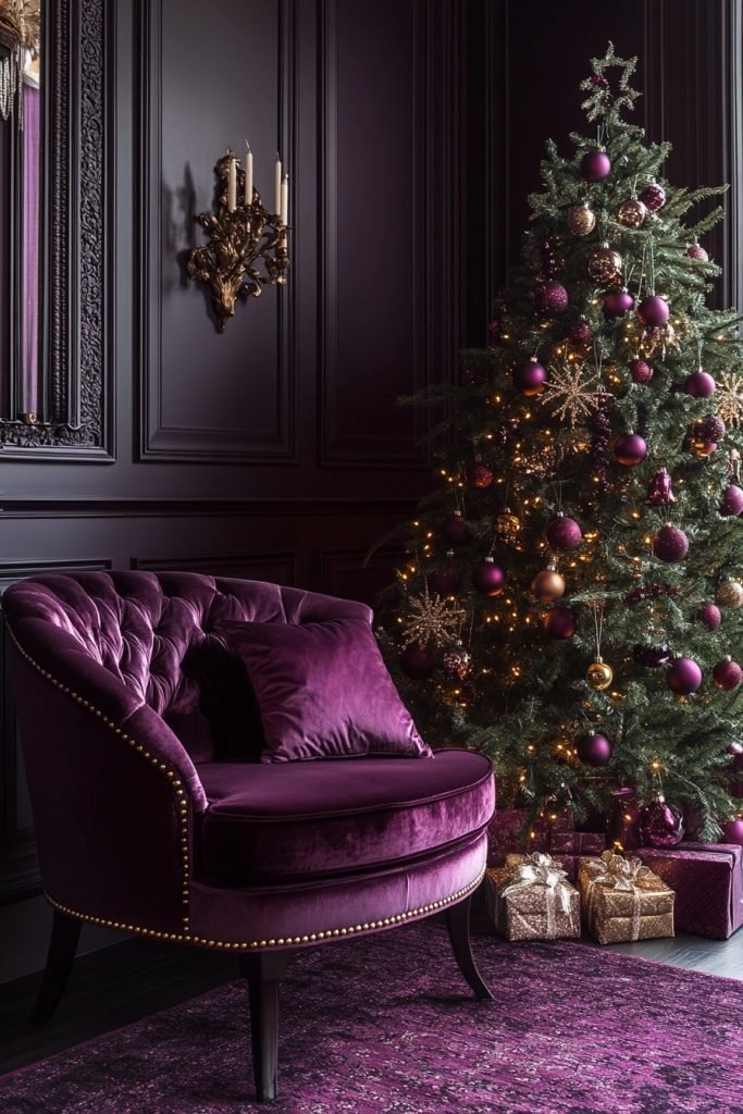 Opulent Plum and Gold Drawing Room