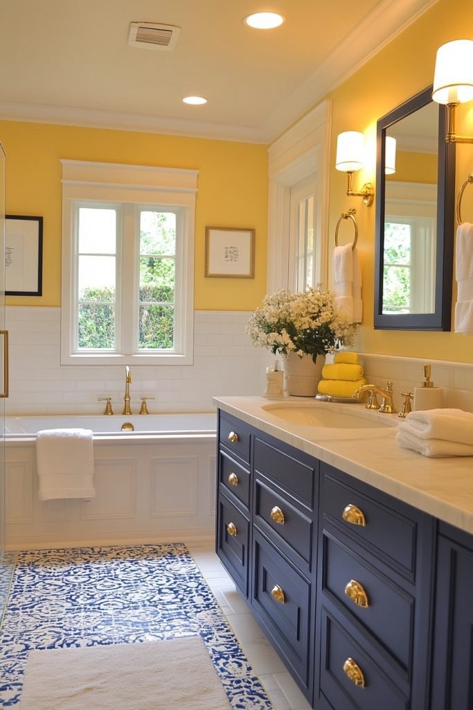 Pale Yellow and Deep Sea Blue Contrast