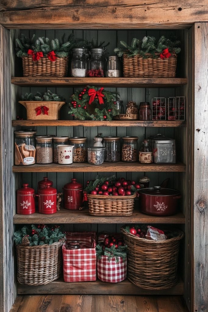 Pantry with a Touch of Rustic Christmas