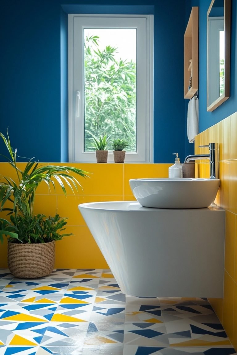 29 Yellow And Blue Bathroom Ideas For A Lively And Elegant Look