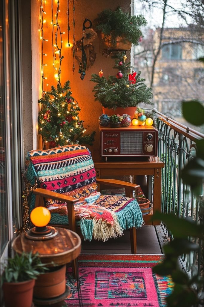 Retro Christmas Balcony