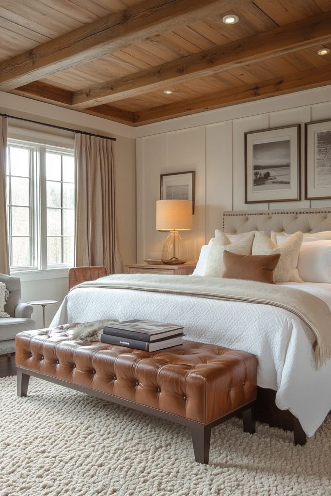 Rustic Bedroom with Leather Accents