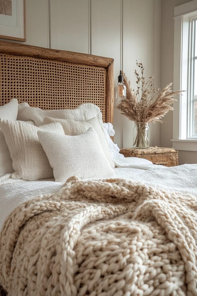 Rustic Bedroom with Woven Accents