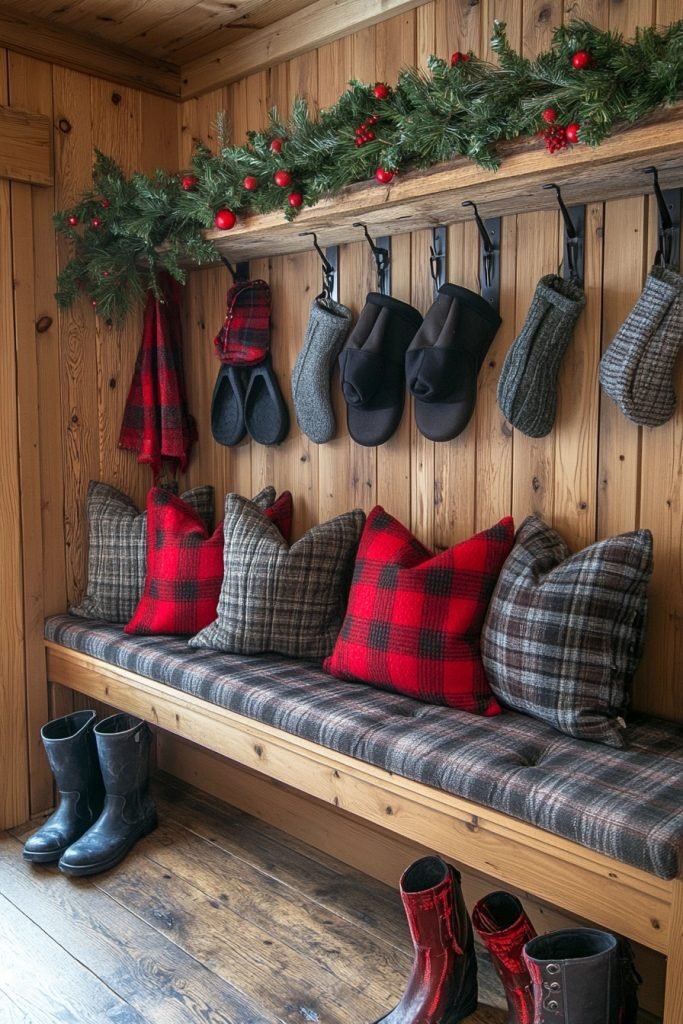 Rustic Christmas in the Mudroom