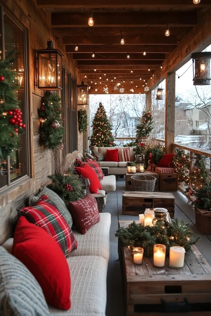 Rustic Styled Porch for Christmas