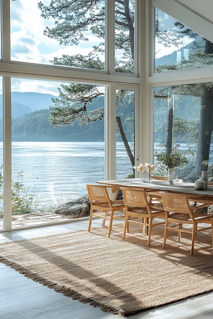 Scandinavian Dining with Waterfront View