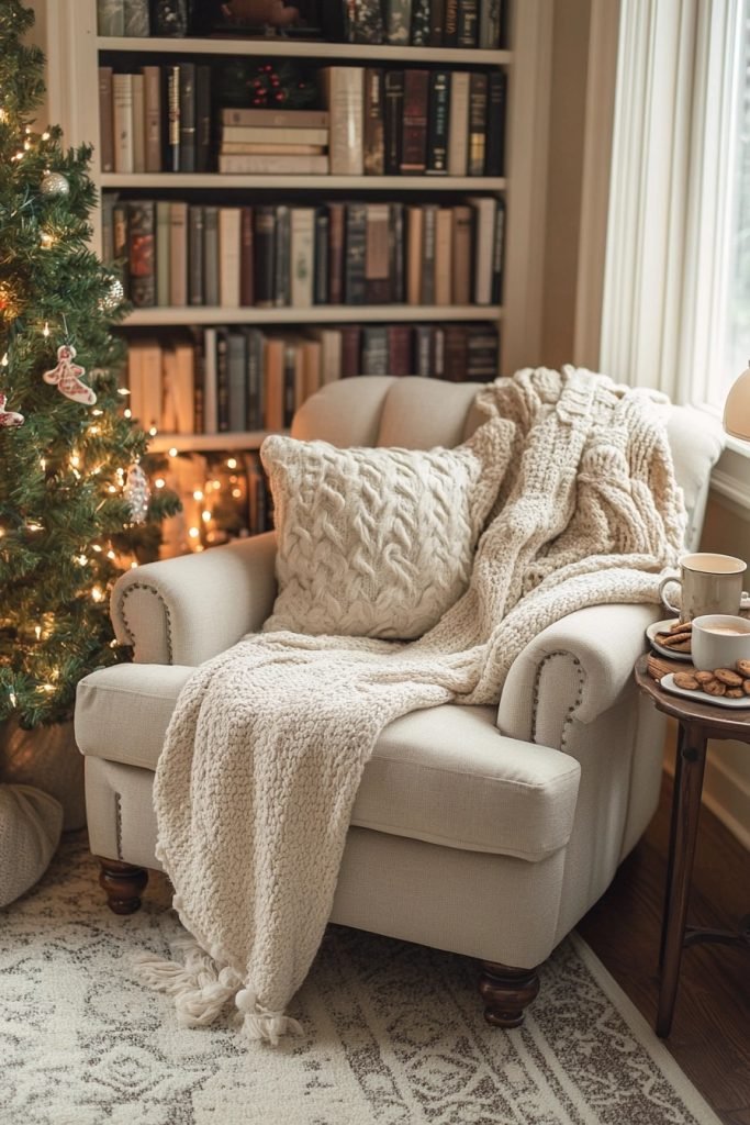 Serene Christmas Reading Corner