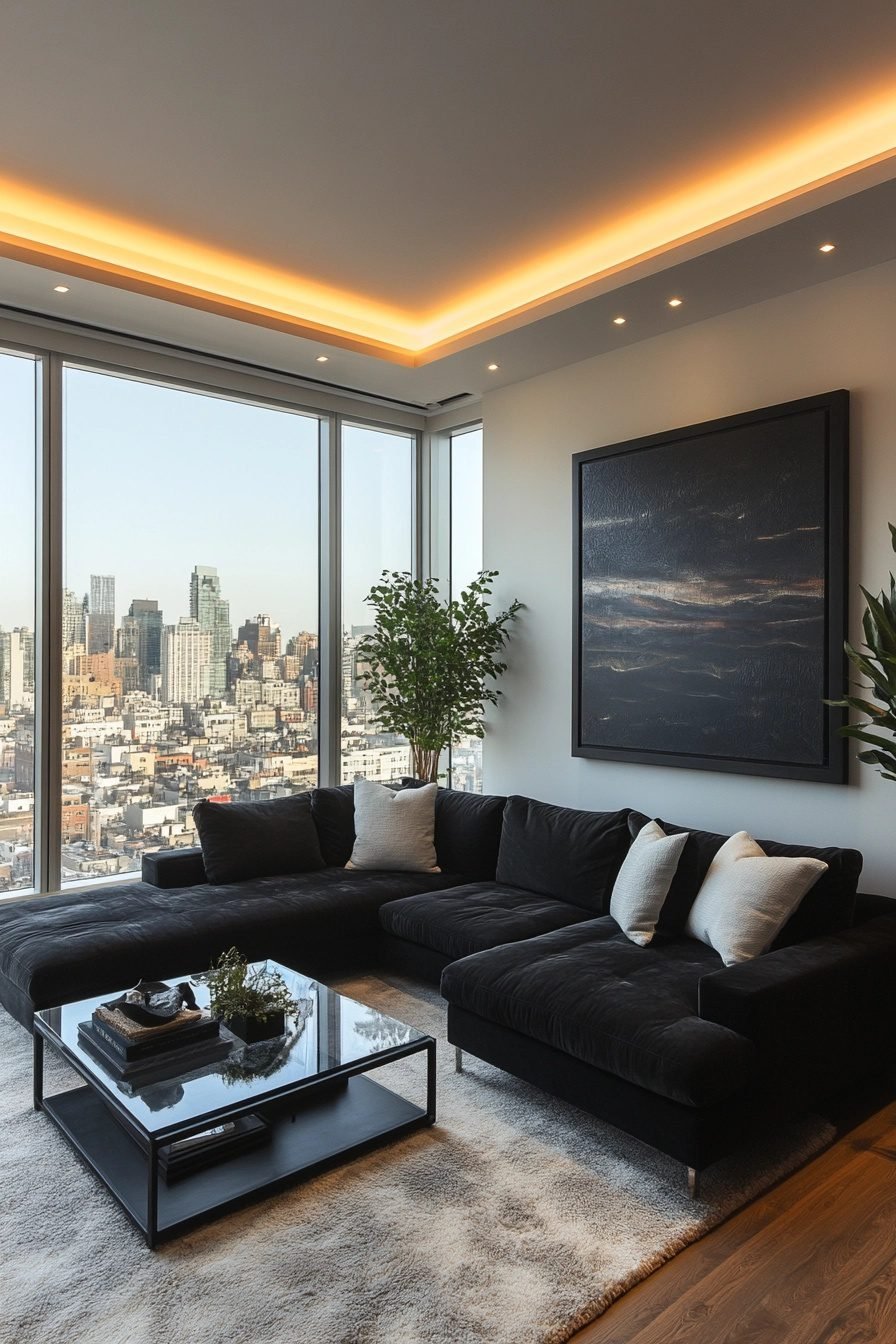 29 Black Couch Living Room Ideas To Make A Statement With Dark ...