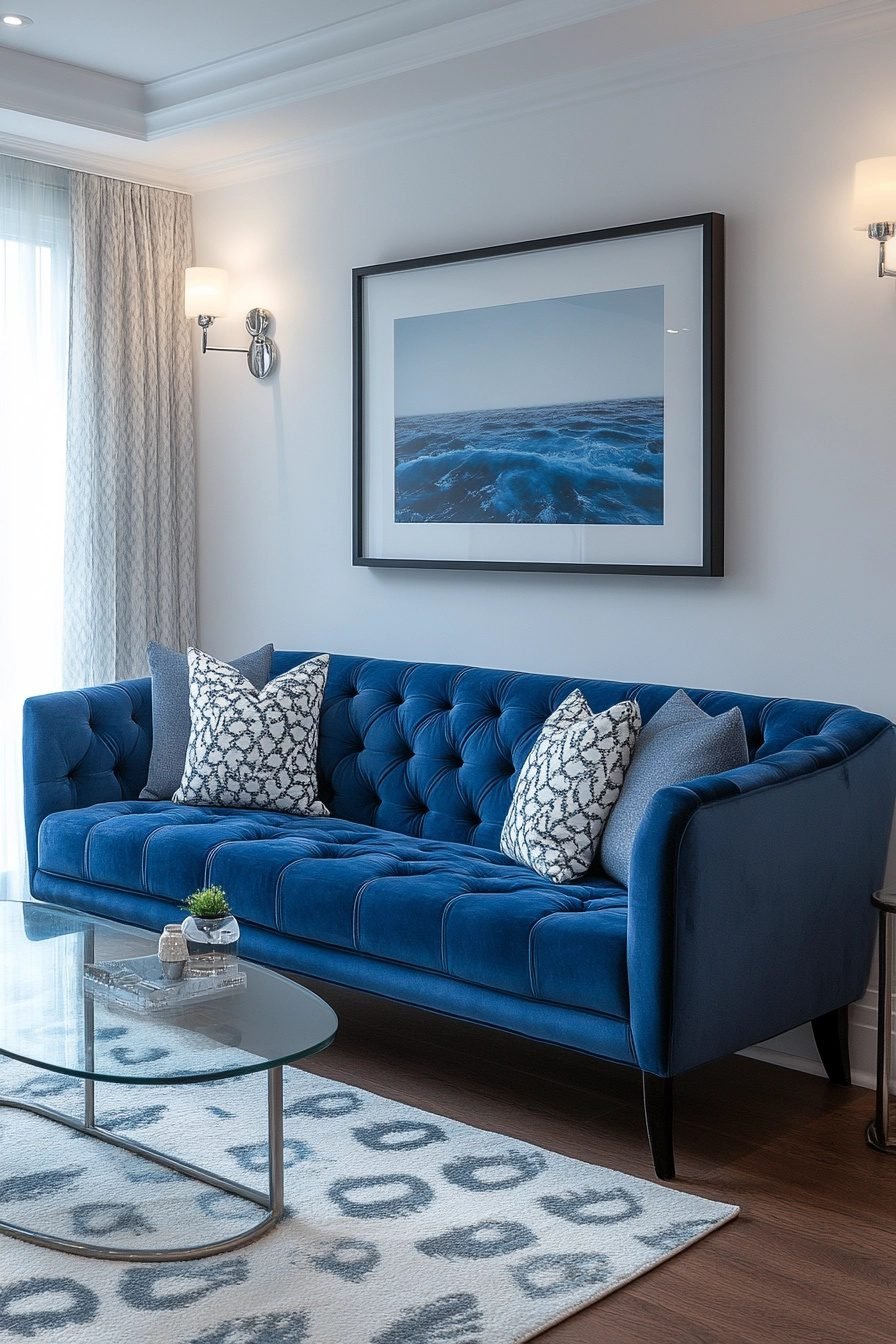 29 Blue Couch Living Room Ideas For A Calm And Sophisticated Vibe - Courtneys World