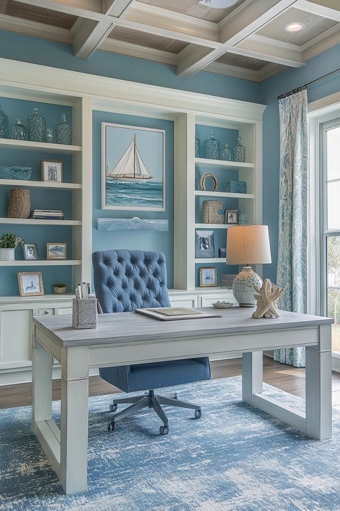 Tranquil Blue Home Office