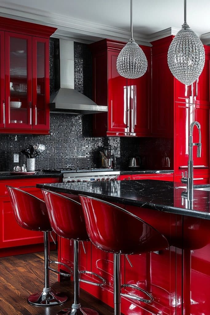 19 Red Kitchen Cabinets For A Striking And Unique Kitchen Design Courtneys World
