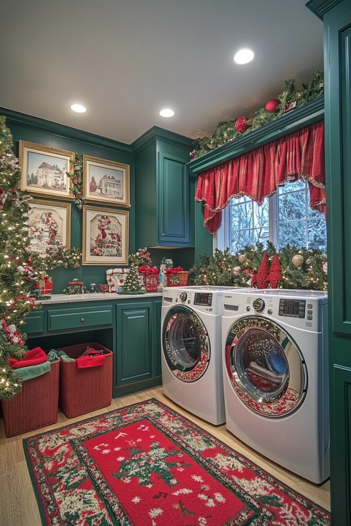 Vibrant Christmas Laundry Room