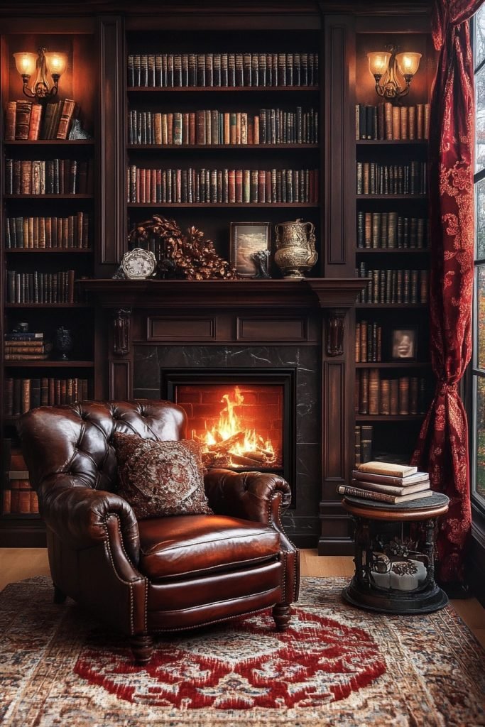 Victorian Style Home Library