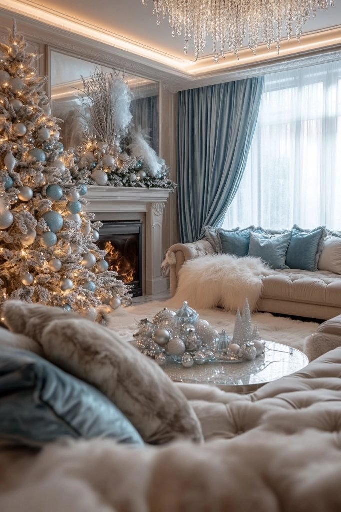 Whimsical Winter Wonderland Living Room