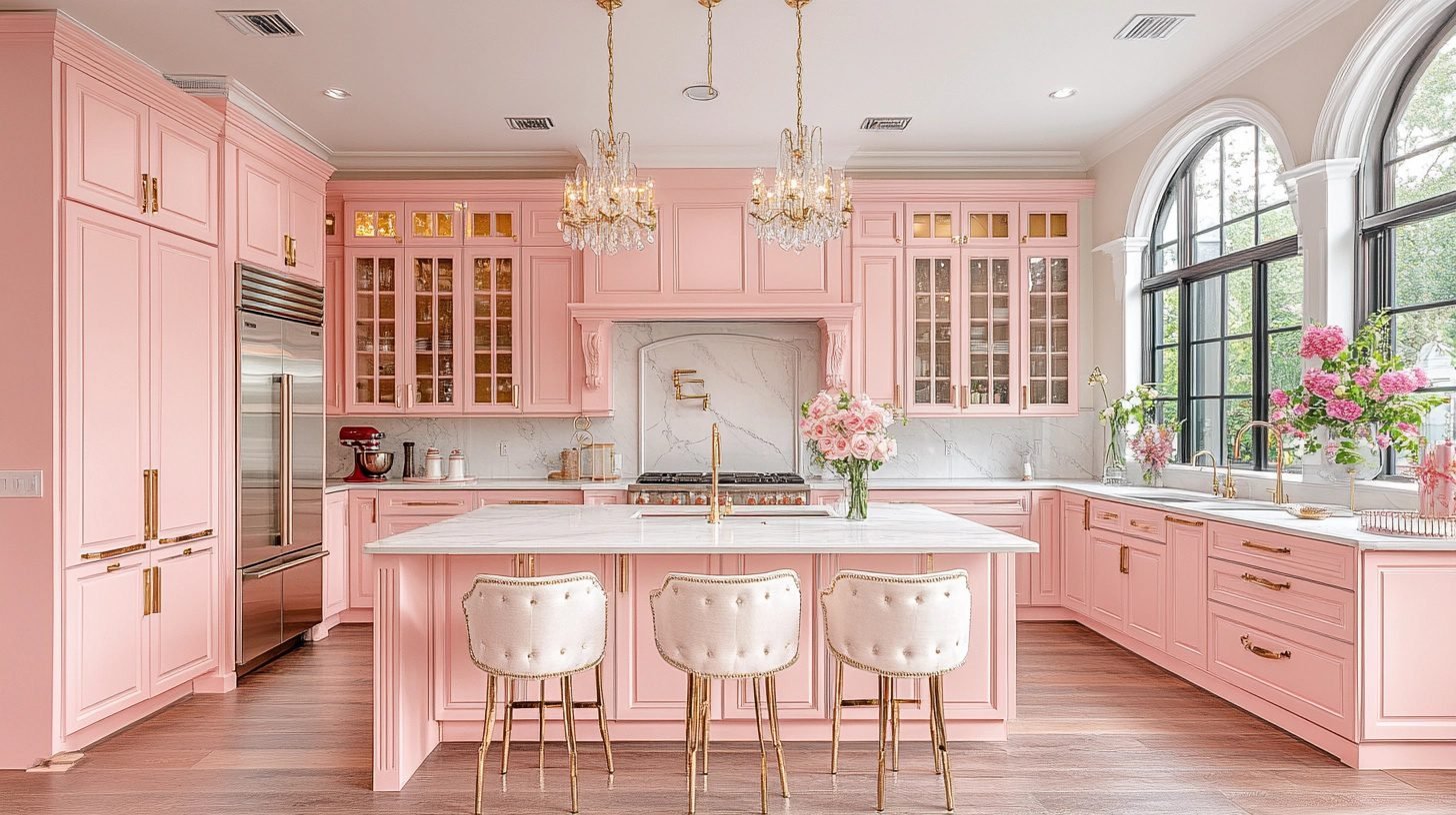 Pink Kitchen How To Use Bold Kitchen Paint Colours Tastefully