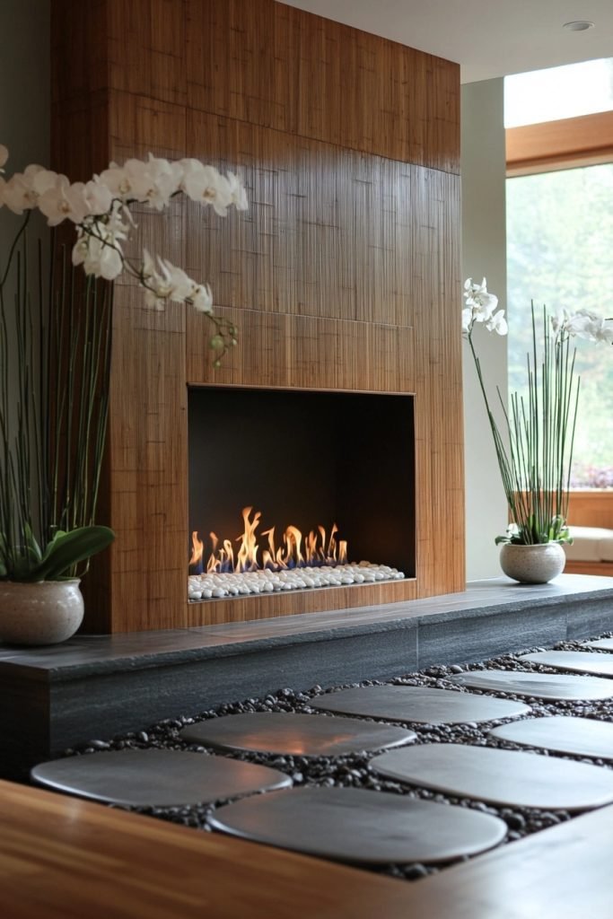 Asian Inspired Fireplace