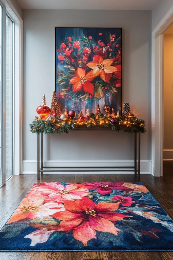 Bright and Bold Christmas Entryway