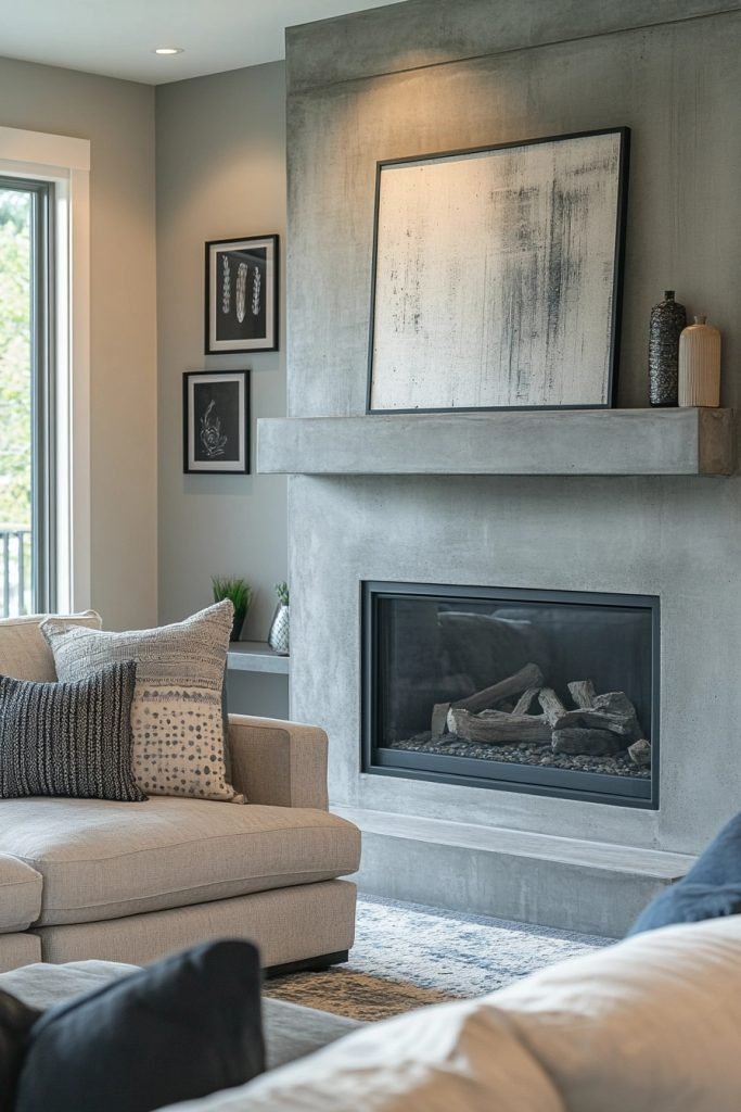 Concrete Finish Fireplace