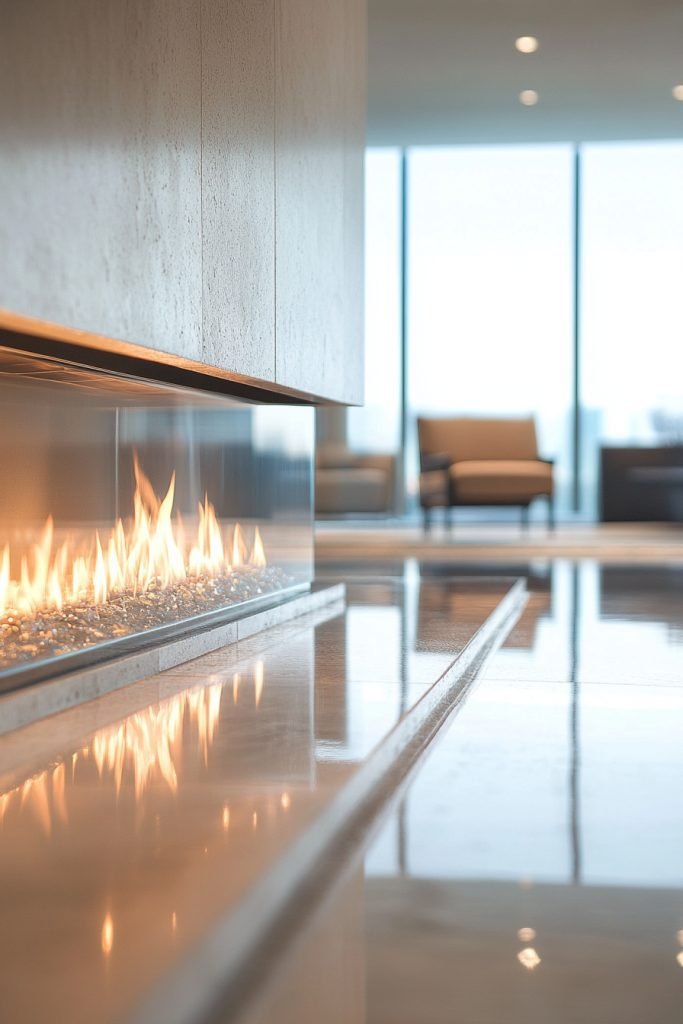 Contemporary Glass Fireplace