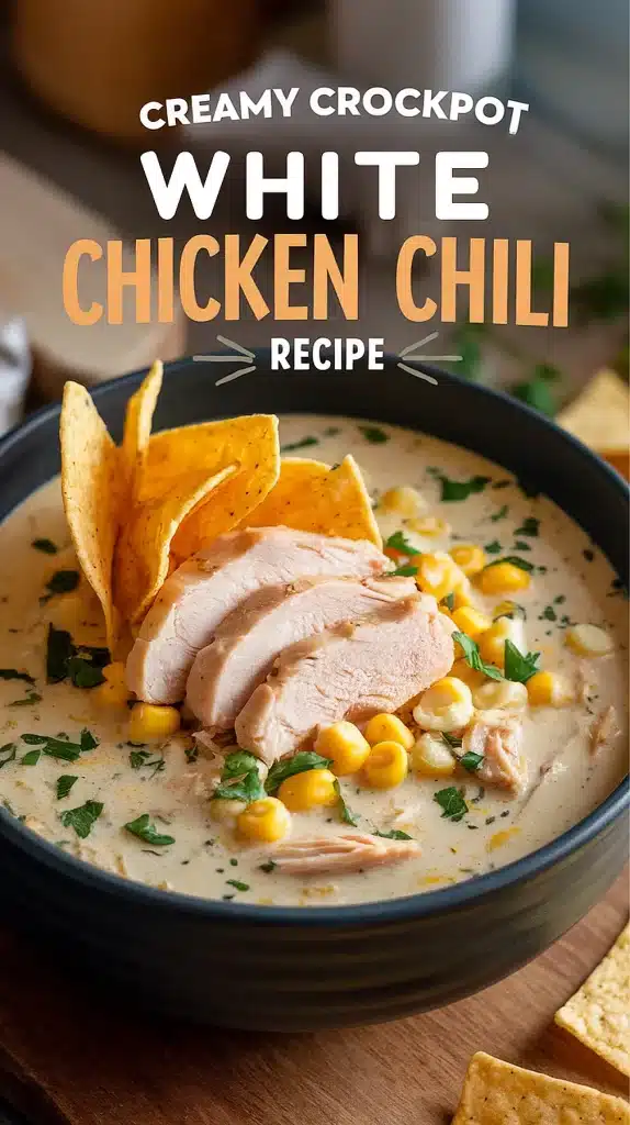 Creamy Crockpot White Chicken Chili Recipe | Easy Comfort 1 Creamy Crockpot White Chicken Chili Recipe