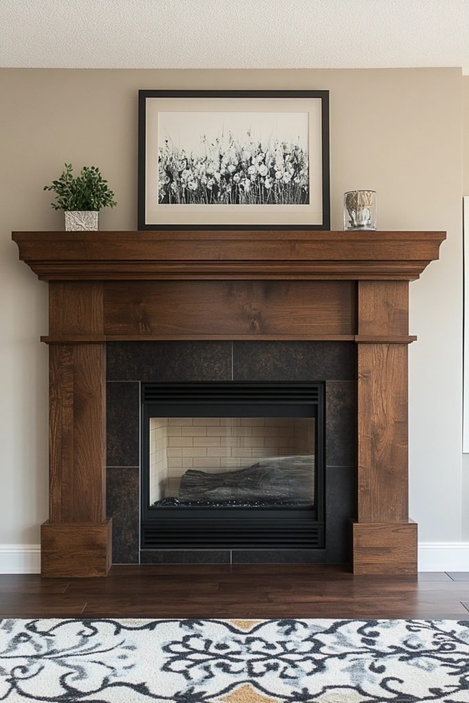 Dramatic Dark Wood Mantles