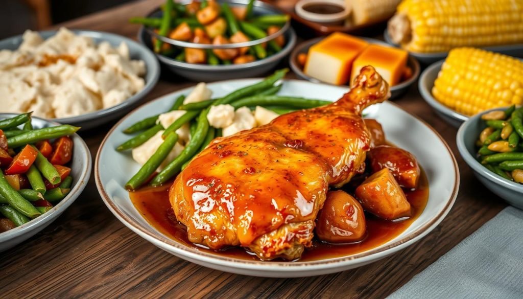 Honey Butter Chicken with Side Dishes