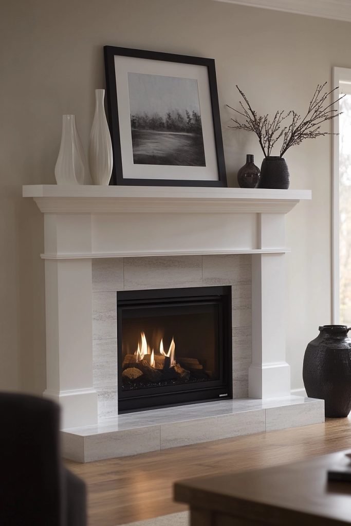 Minimalist White Fireplace