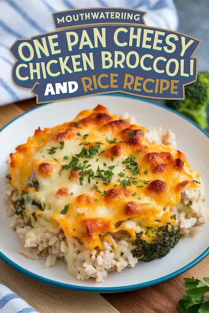 One Pan Cheesy Chicken Broccoli And Rice Recipe