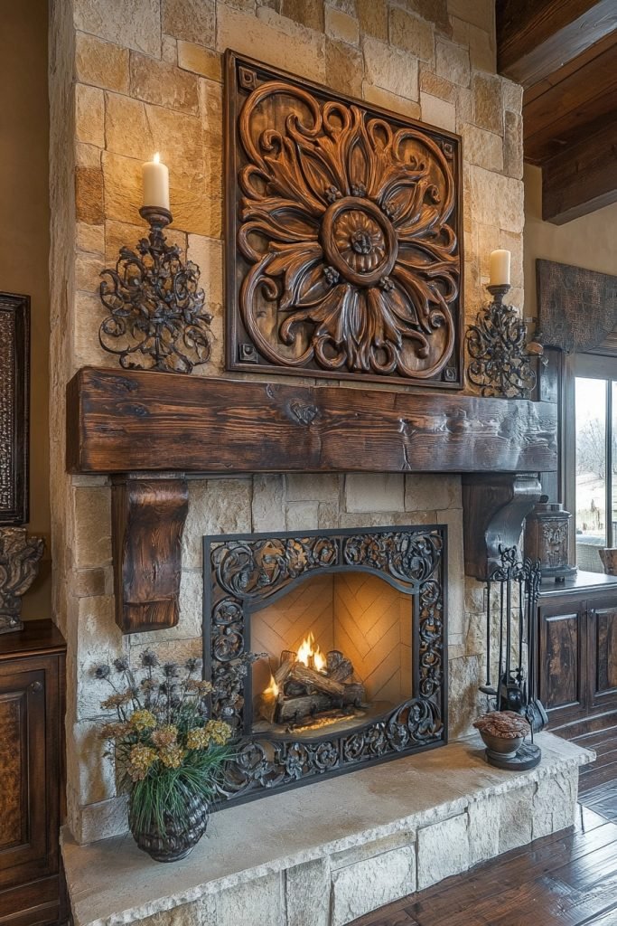 Rustic Refined Mantle Ideas