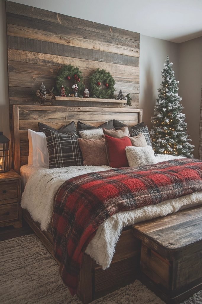 Rustic Retreat Christmas Bedroom