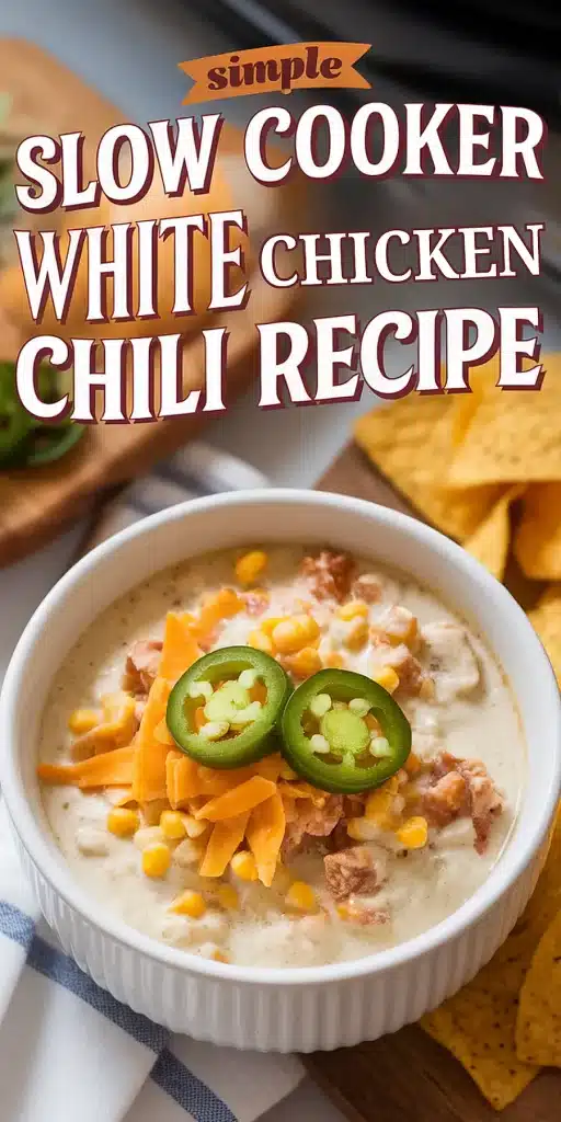 Slow Cooker White Chicken Chili Recipe | Easy Comfort Food 1 Slow Cooker White Chicken Chili Recipe