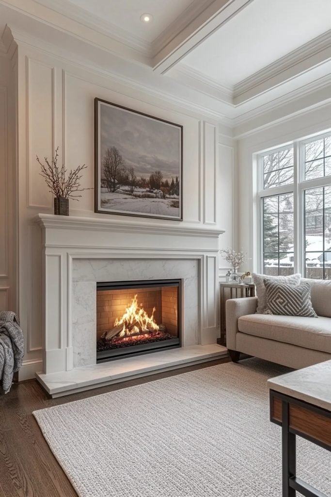 Transitional Style Fireplace