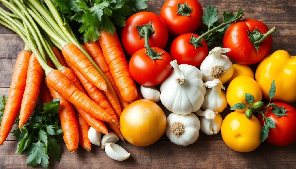 fresh vegetables for soup