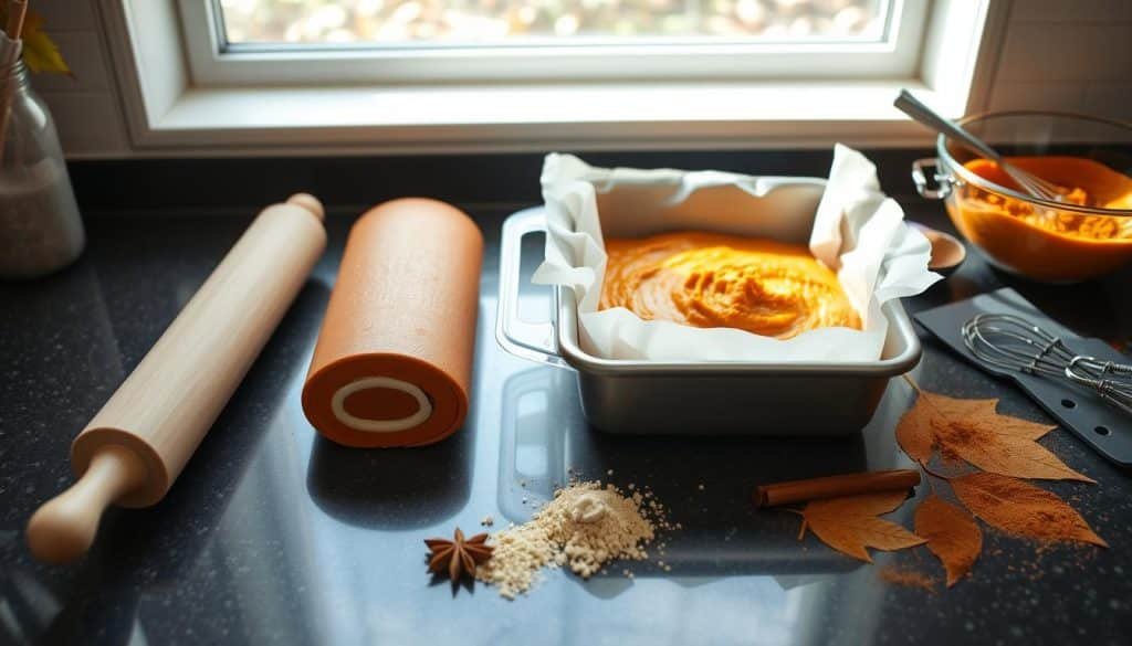 pumpkin roll baking tools
