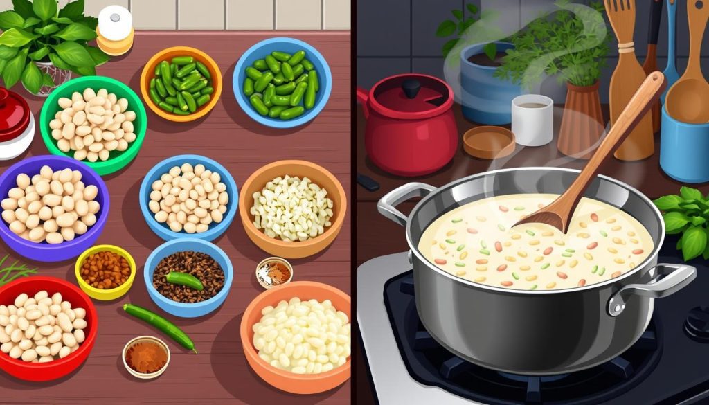 white chicken chili cooking process