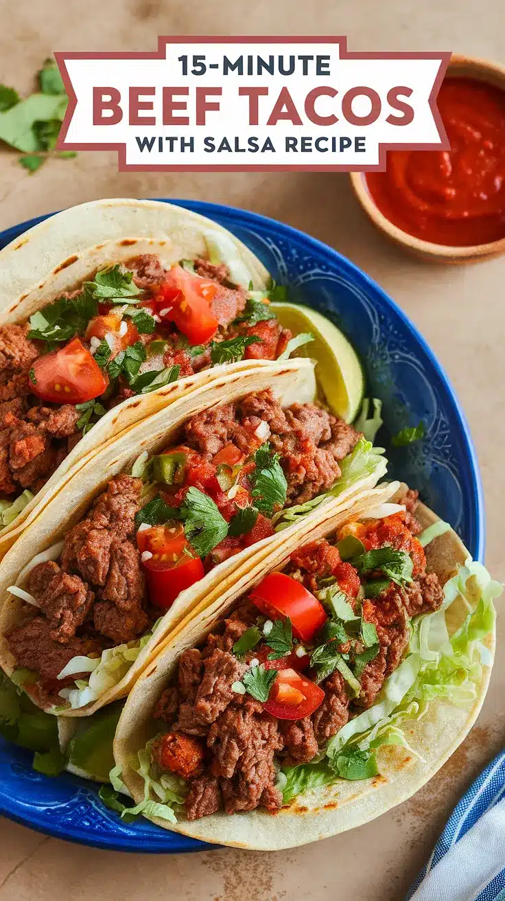 15-Minute Beef Tacos with Salsa