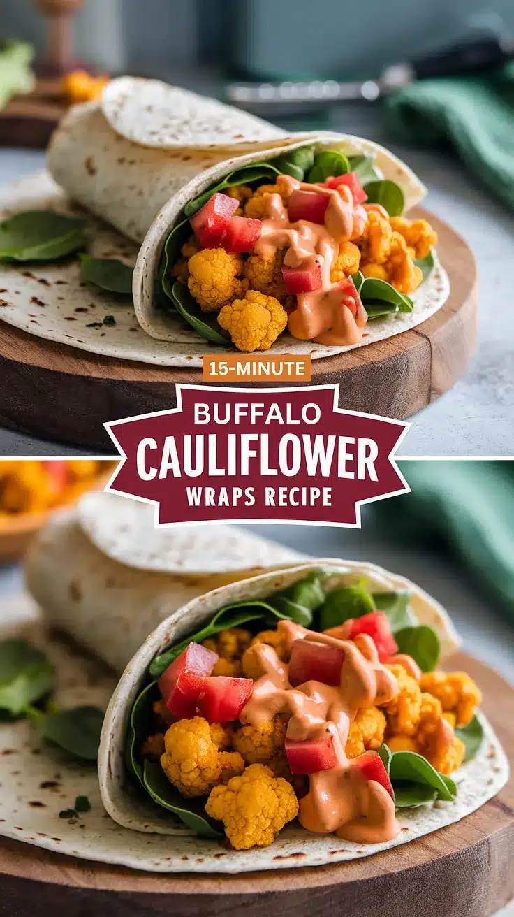 15-Minute Buffalo Cauliflower Wraps
