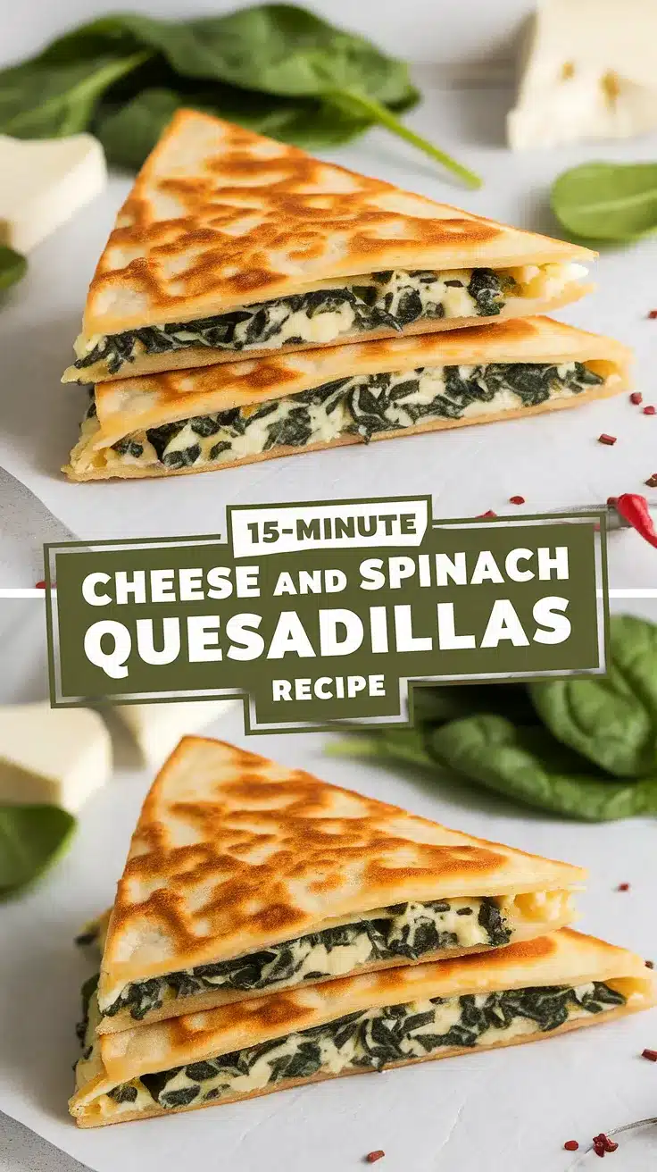 15-Minute Cheese and Spinach Quesadillas