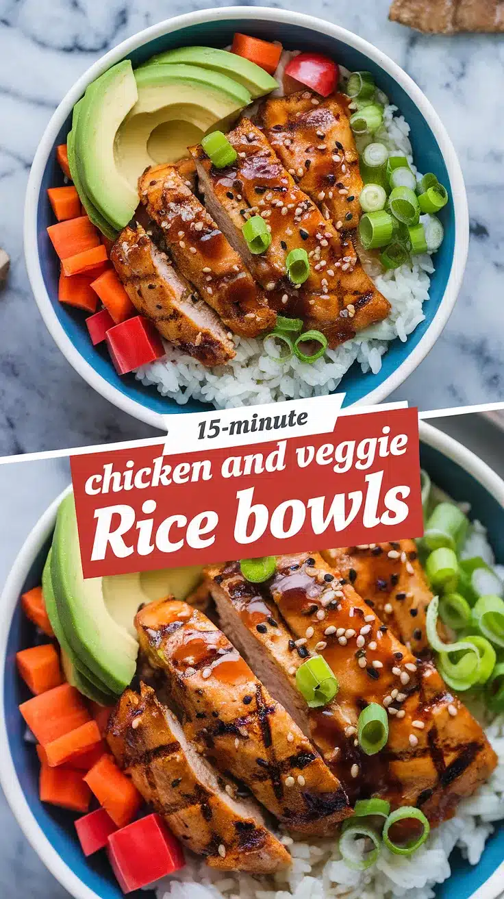 15-Minute Chicken and Veggie Rice Bowls